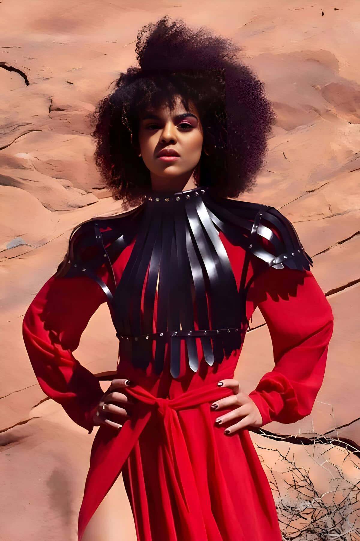 Arkası Açık Deri Crop Büstiyer Harness - 1257