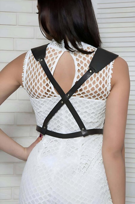 Arkası Çapraz Göğüs Detaylı Ayarlanabilir Vücut Kemer Harness - APFT1269 - 1