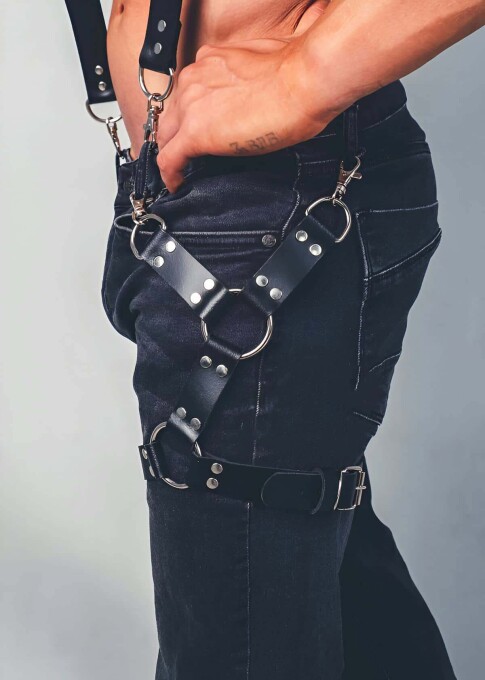 Bacağı Saran Seksi Deri Harness - APFTM51 - 3