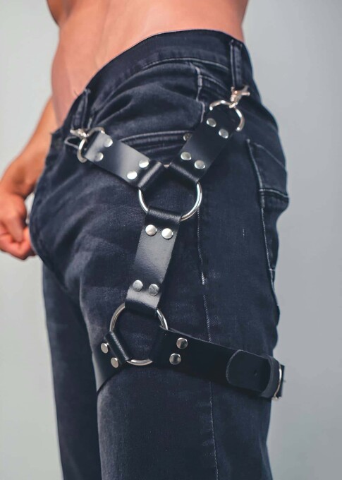 Bacağı Saran Seksi Deri Harness - APFTM51 - 1