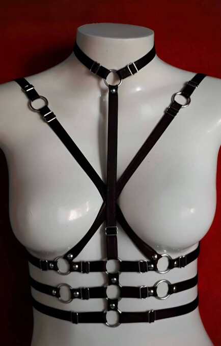 Bayan İç Giyim - Bayan Fantazi Giyim - Bayan Lastik Göğüs Harness - APFT569 - 5