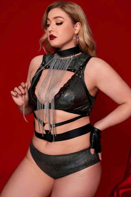 Boyundan Zicirli Asıklı Göğüs Harness - APFT947 - 5