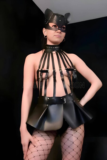 Büstiyer ve Choker Görünümlü Şık Etek Harness - APFT998 - 2