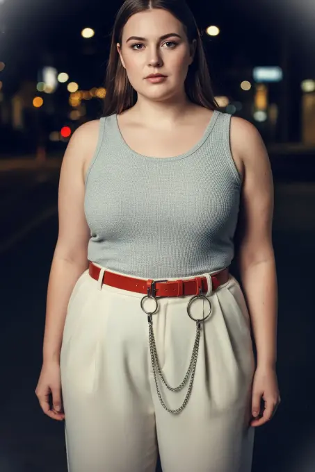 Büyük Beden Bordo Kadın Deri Kemer Halka ve Zincir Detaylı - APFT779 - 4