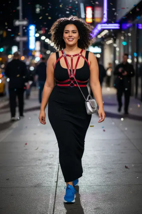 Büyük Beden Bordo Kadın Kemer Deri Vücut Harness Aksesuarı - APFT114 - 3