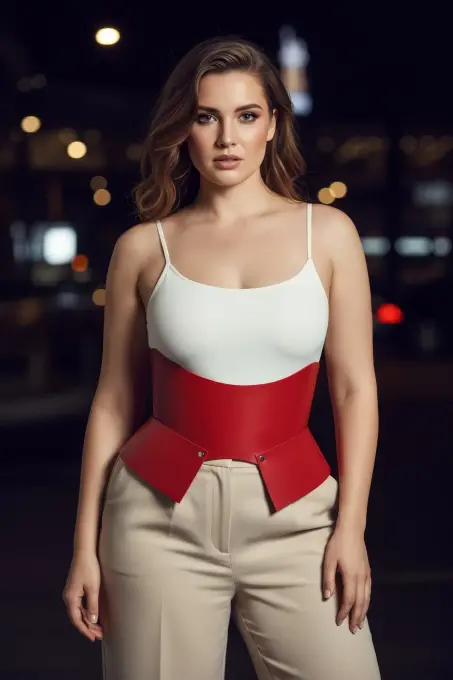 Büyük Beden Bordo Kadın Kemer Korse Model Bel Şekillendirici Deri - APFT611 - 4