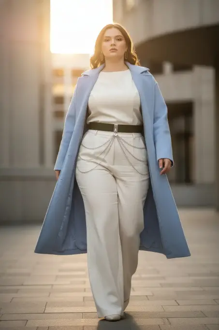 Büyük Beden Haki Kadın Deri Kemer Zincir Detaylı Kombin Tamamlayıcı - APFT904 - 3