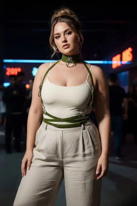 Büyük Beden Haki Kadın Kemer Korse Tarzı Halka Detaylı - APFT644 - 3