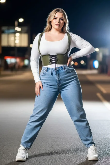 Büyük Beden Haki Kadın Kemer Omuz Askılı Bağlamalı Korse Stili - APFT1429 - 4