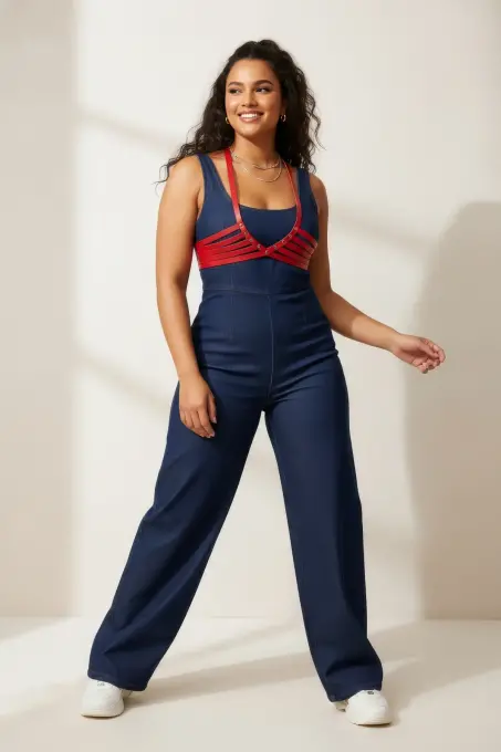 Büyük Beden Kırmızı Kadın Kemer Deri Vücut Kuşağı Aksesuarı - APFT199 - 1