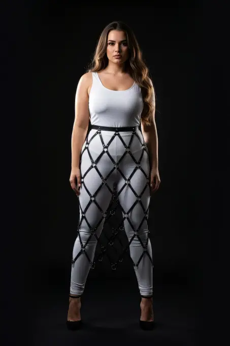 Büyük Beden Siyah Etek Deri Halka Detaylı - APFT410 - 3