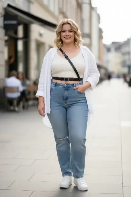 Büyük Beden Siyah Kadın Deri Kemer Vücut Aksesuarı Tarzında Askılı Model - APFT917 - 1