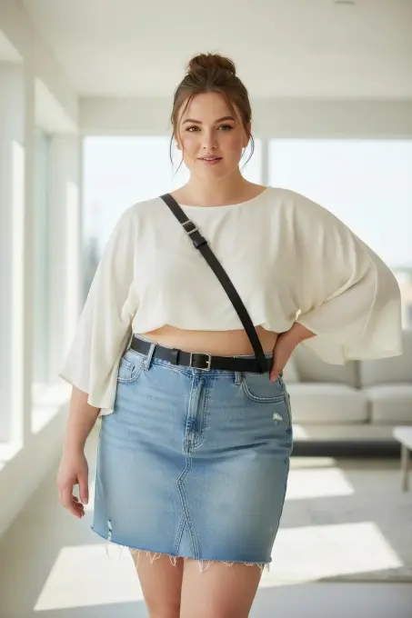 Büyük Beden Siyah Kadın Deri Kemer Vücut Aksesuarı Tarzında Askılı Model - APFT917 - 2