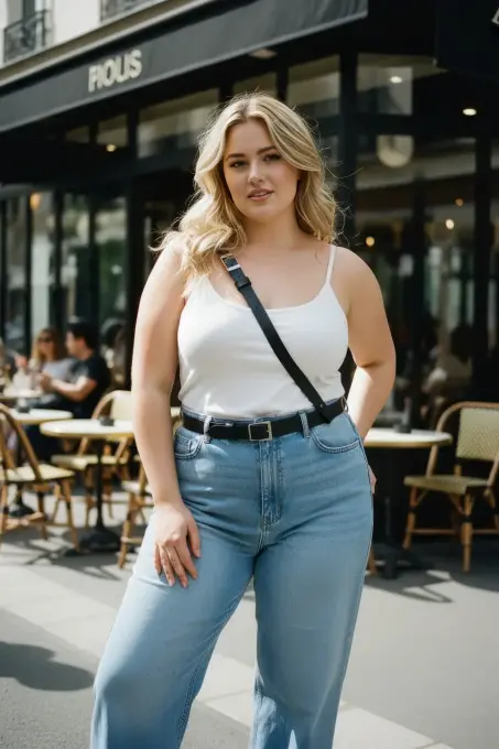 Büyük Beden Siyah Kadın Deri Kemer Vücut Aksesuarı Tarzında Askılı Model - APFT917 - 4