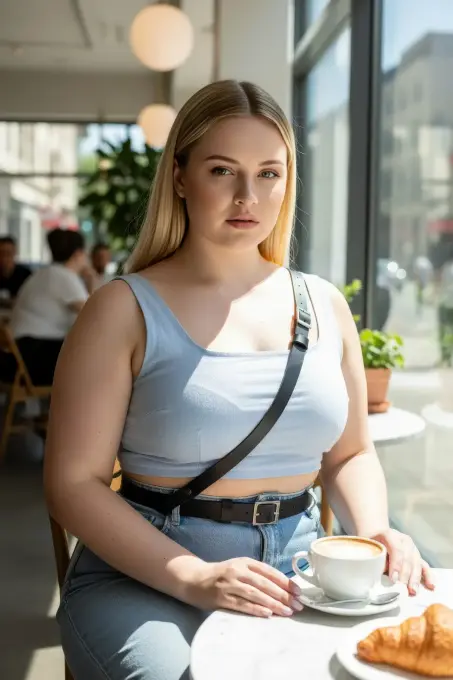 Büyük Beden Siyah Kadın Deri Kemer Vücut Aksesuarı Tarzında Askılı Model - APFT917 - 5