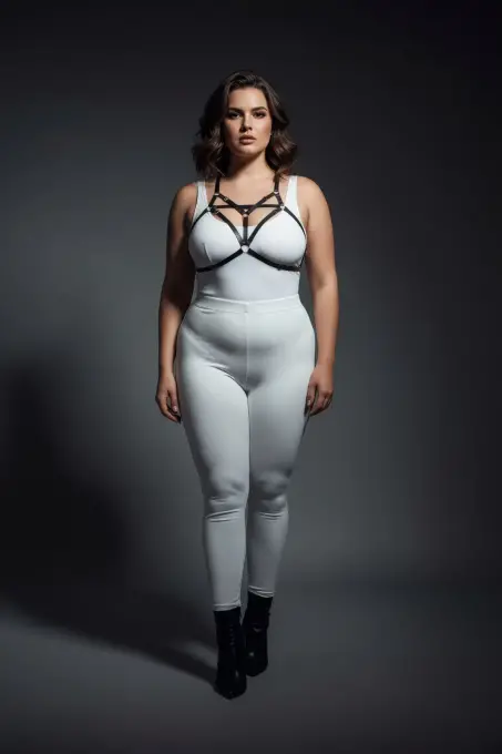 Büyük Beden Siyah Kadın Harness Özel Tasarım Lastik Aksesuar - APFT352 - 4