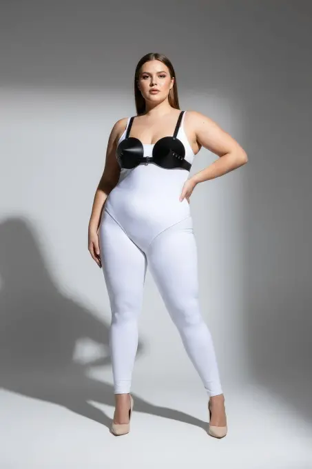 Büyük Beden Siyah Kadın Harness Takım Deri Büstiyer Vücut Aksesuarı - APFT250 - 2