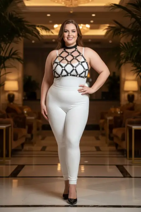 Büyük Beden Siyah Kadın Harness Takım Halka Detaylı Fantazi Deri Göğüs Aksesuarı - APFT443 - 4