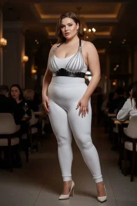 Büyük Beden Siyah Kadın Harness Takım Zincir Detaylı Deri Fantezi Aksesuar - APFT964 - 5