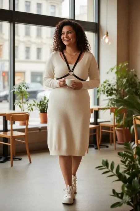 Büyük Beden Siyah Kadın Kemer Deri Harness Minimal Halka Detaylı Kombin Aksesuarı - APFT131 - 2