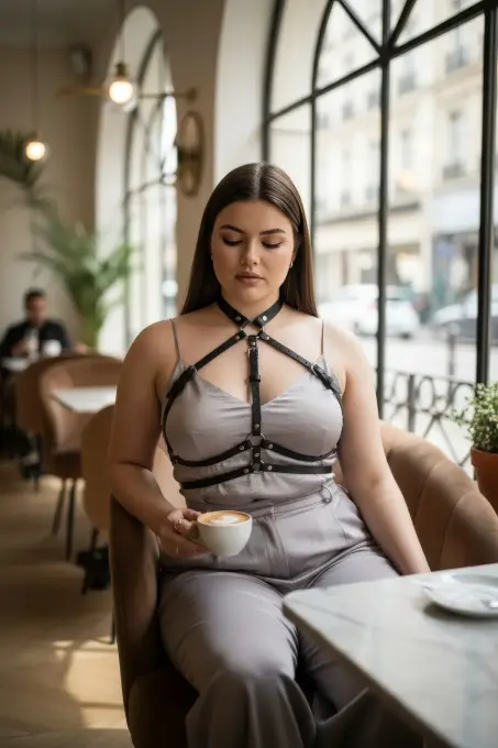 Büyük Beden Siyah Kadın Kemer Deri Vücut Kuşağı Korse Tarzı Kombin Tamamlayıcı - APFT119 - 3