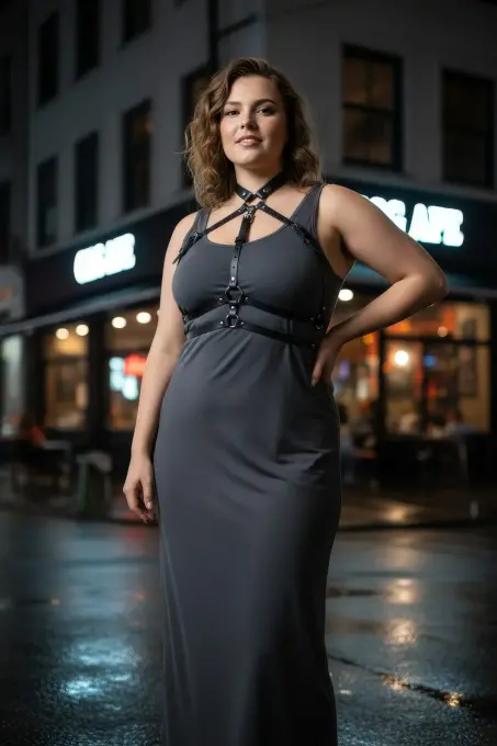 Büyük Beden Siyah Kadın Kemer Deri Vücut Kuşağı Korse Tarzı Kombin Tamamlayıcı - APFT119 - 4