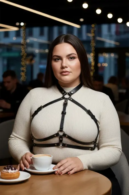 Büyük Beden Siyah Kadın Kemer Deri Vücut Kuşağı Korse Tarzı Kombin Tamamlayıcı - APFT119 - 5