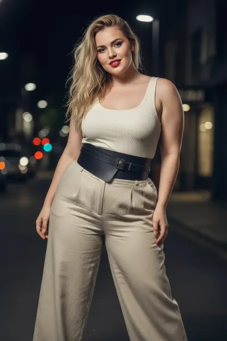 Büyük Beden Siyah Kadın Kemer Geniş Kesimli Korsaj Elbise Üstü - APFT1128 - 4