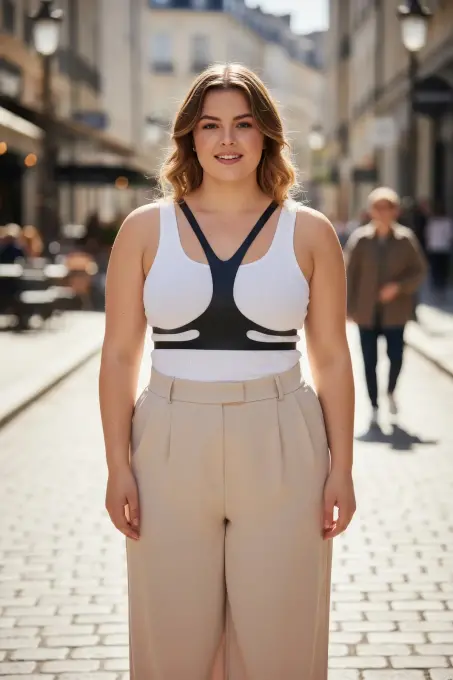 Büyük Beden Siyah Kadın Kemer Harness Stil Deri Vücut Aksesuarı - APFT1374 - 1