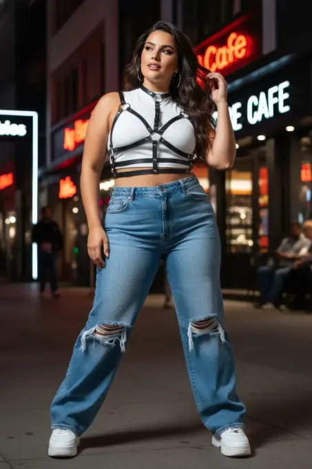 Büyük Beden Siyah Kadın Kemer İddialı Deri Kemeri - APFT154 - 4