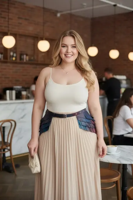 Büyük Beden Siyah Kadın Kemer Kalın Korse Tipi Deri Estetik Tasarım - APFT1254 - 1