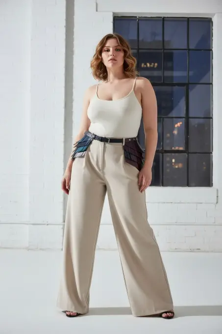 Büyük Beden Siyah Kadın Kemer Kalın Korse Tipi Deri Estetik Tasarım - APFT1254 - 4