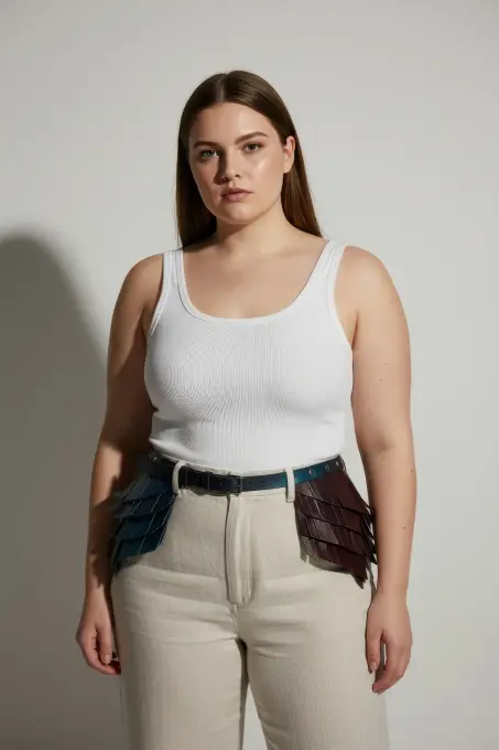 Büyük Beden Siyah Kadın Kemer Kalın Korse Tipi Deri Estetik Tasarım - APFT1254 - 5