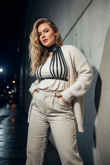 Büyük Beden Siyah Kadın Kemer Vücut Kuşağı Tarzı Halka Detaylı Deri Aksesuar - APFT551 - 4