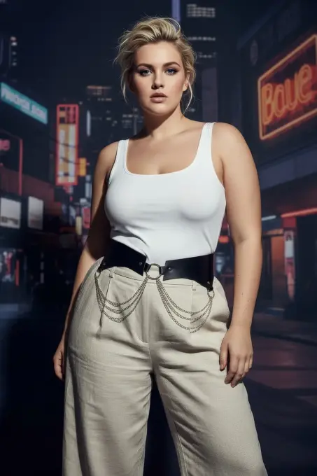 Büyük Beden Siyah Kadın Kemer Zincir Detaylı Korse Tasarım - APFT1121 - 4