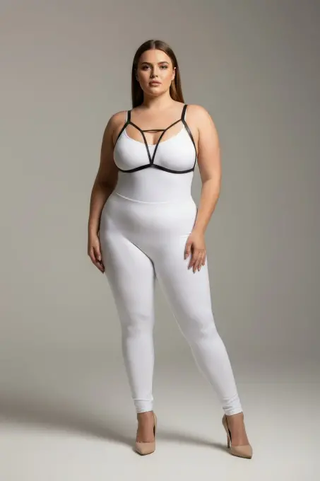 Büyük Beden Siyah Kadın Lastik Harness Ayarlanabilir Fantezi Aksesuarı - APFT104 - 1