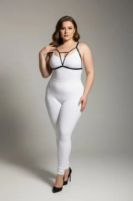 Büyük Beden Siyah Kadın Lastik Harness Ayarlanabilir Fantezi Aksesuarı - APFT104 - Angels Passion (1)