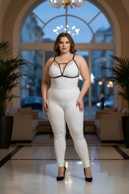 Büyük Beden Siyah Kadın Lastik Harness Ayarlanabilir Fantezi Aksesuarı - APFT104 - 5