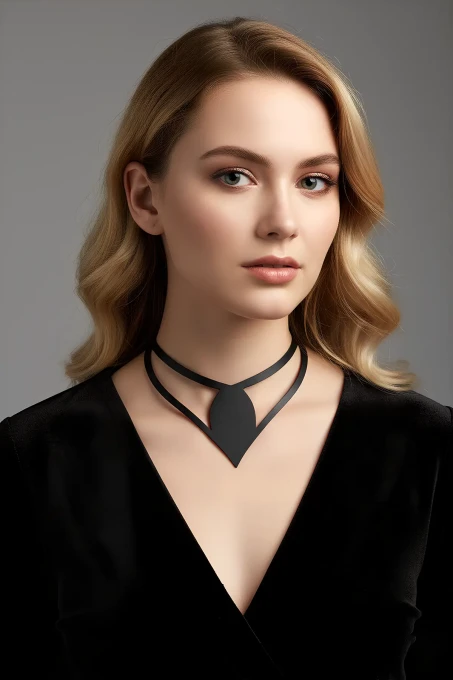 Damla Deri Choker, Deri Choker Kolye - APFT1411 - 2
