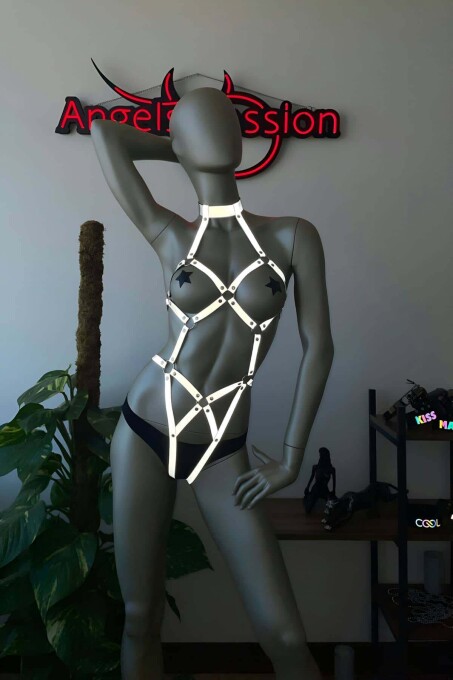 Dansçı Aksesuarları Reflektörlü Body Harness - APFT514 - 1