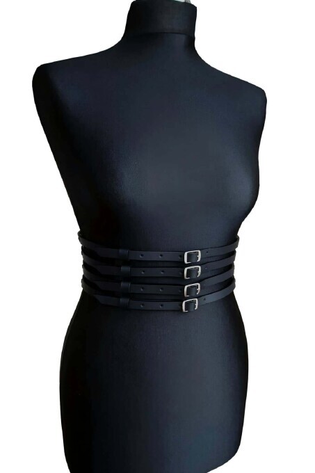 Deri Bayan Deri Dört Sırakı Bel Kemer - APFT910 - 2