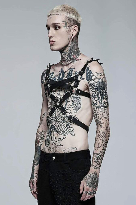 Deri Erkek Göğüs Harness - APFTM218 - 4