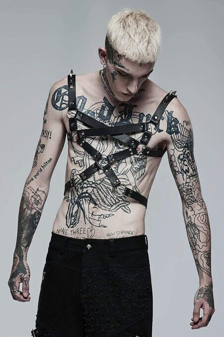 Deri Erkek Göğüs Harness - APFTM218 - 2