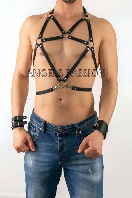 Deri Erkek Göğüs Üzeri Harness - APFTM80 - 1