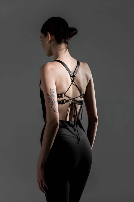 Deri Göğüs Harness, Şık Deri Büstiyer - APFT1406 - 6