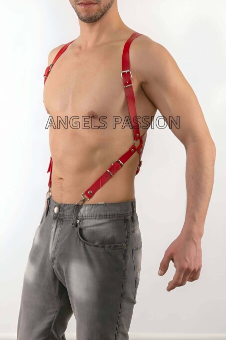 Deri Pantalona Bağlanan Seksi Erkek Harness - APFTM11 - 2