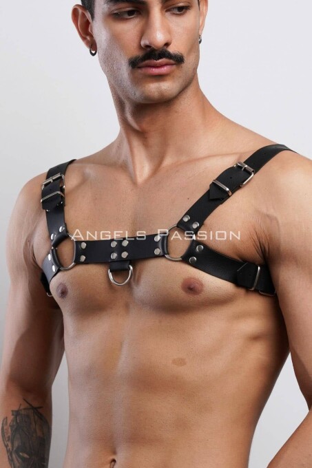 Erkek Bulldog Harness, Deri Göğüs Aksesuar, Deri Erkek Fantazi Giyim - APFTM149 - 1