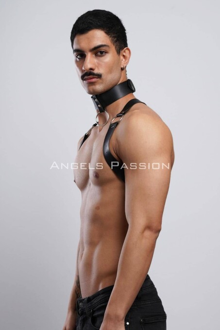 Erkek Choker ve Göğüs Harness, Erkek Parti Giyim - APFTM35 - 5