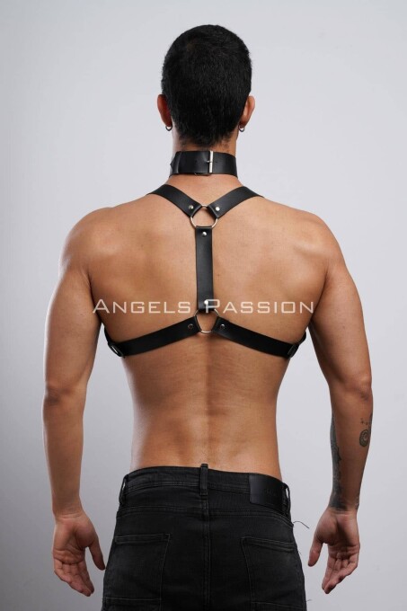 Erkek Choker ve Göğüs Harness, Erkek Parti Giyim - APFTM35 - 8