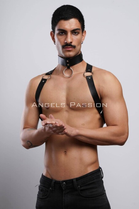 Erkek Choker ve Göğüs Harness, Erkek Parti Giyim - APFTM35 - 1
